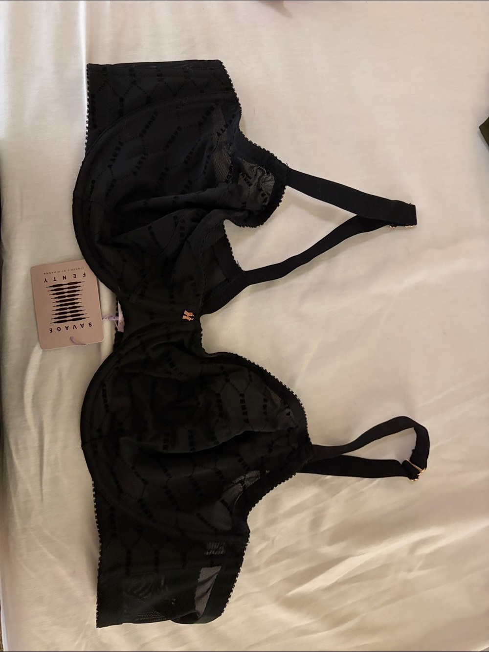 Savage X Fenty Black Sheer Lace Underwire Bra
